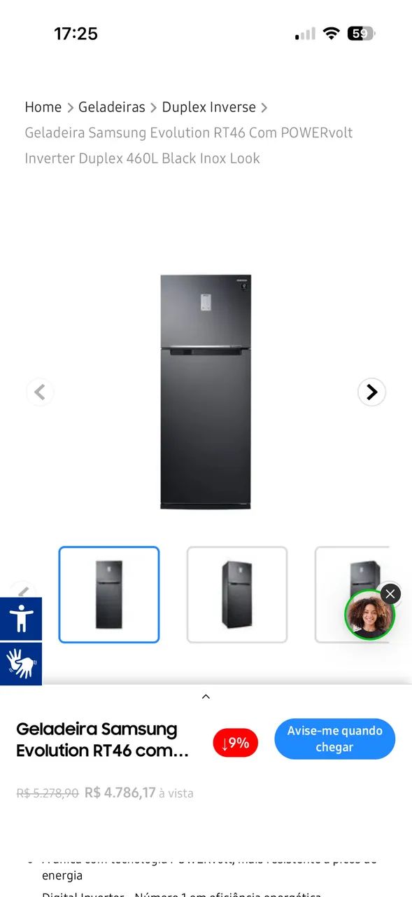 Geladeira Samsung bivolt - Foto 4