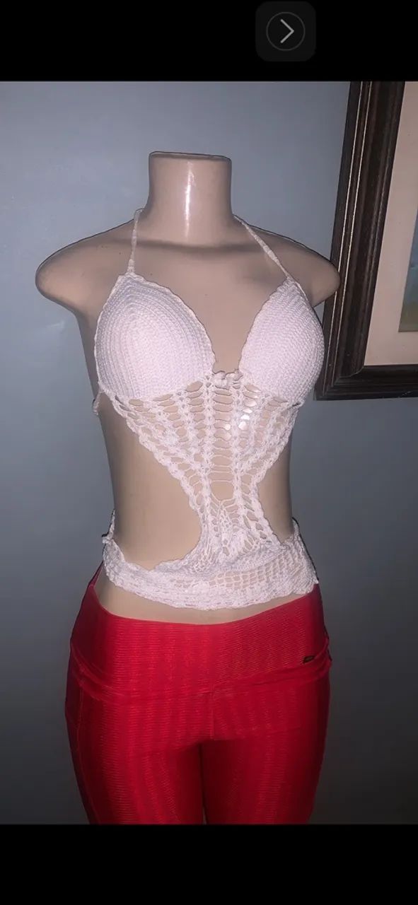 Cropped de crochê 