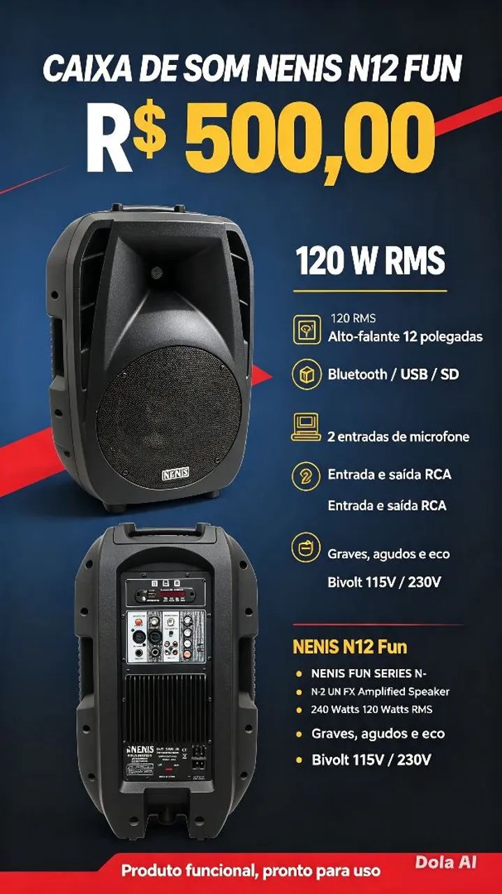 Caixa de som amplificada nemis - Foto 2