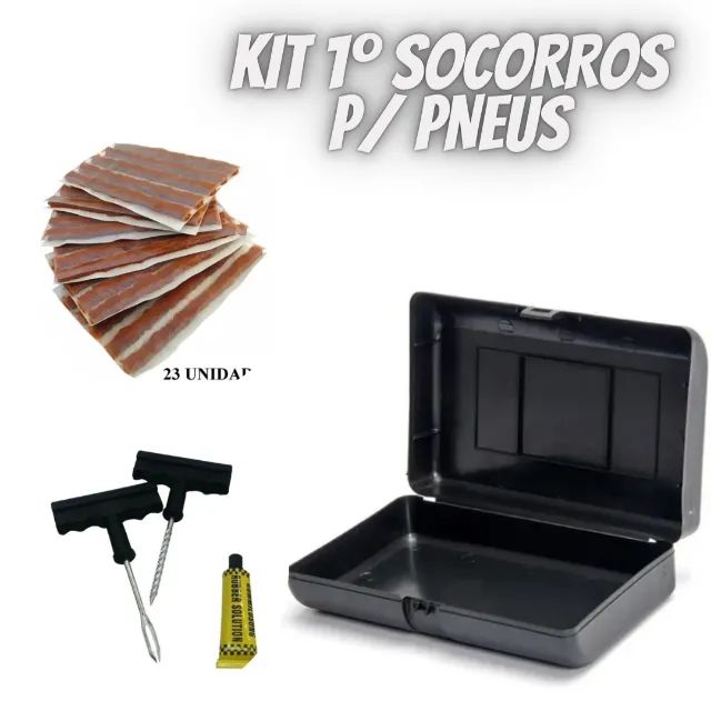 Kit Socorro para Remendo de Pneu Carro Sem Câmara Com Case _ AU32 - Foto 3