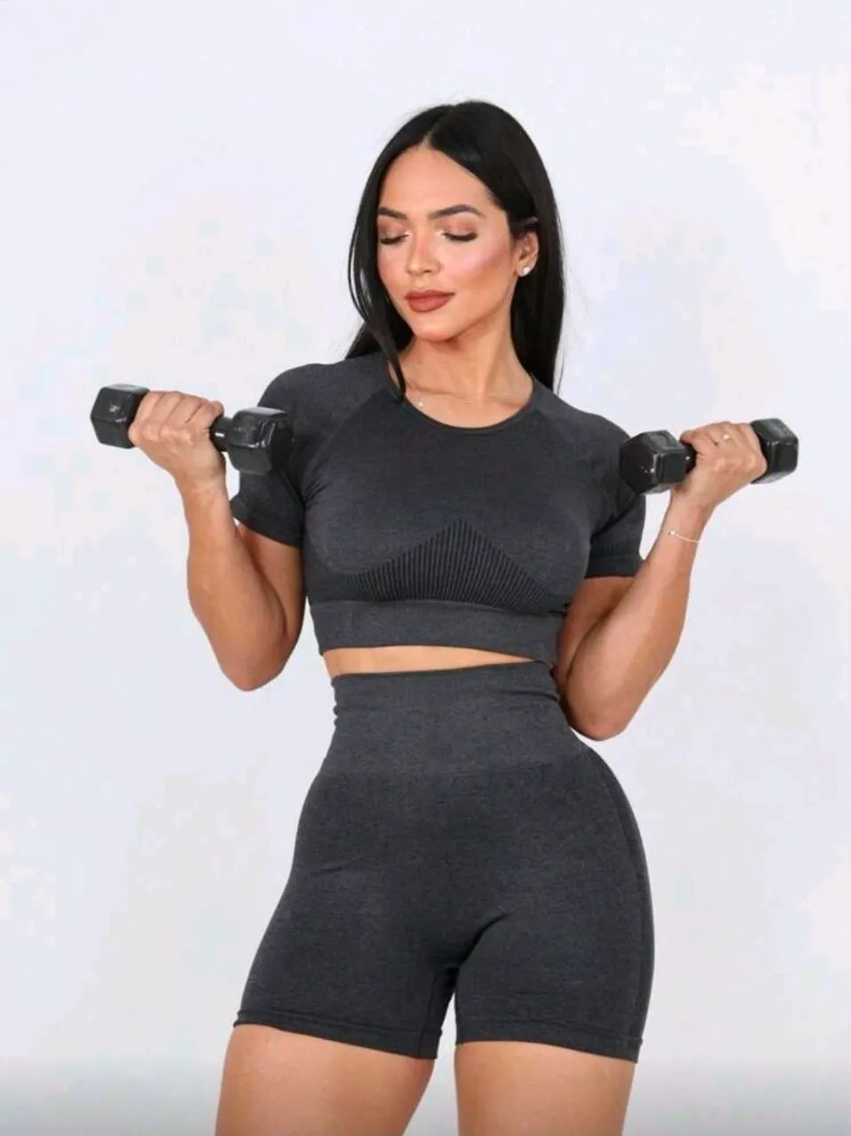 Conjunto fitness ( Cropped + Short) Tamanho Unico 