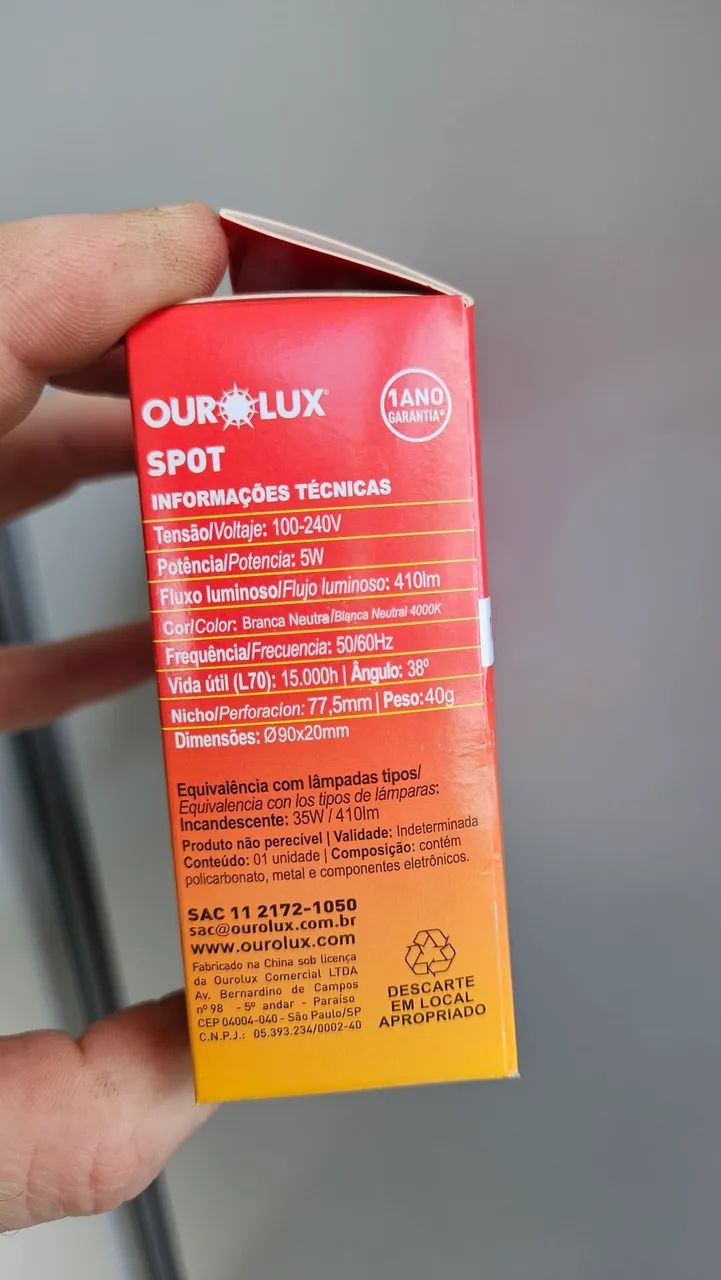 Spot led 5w ourolux - Foto 4