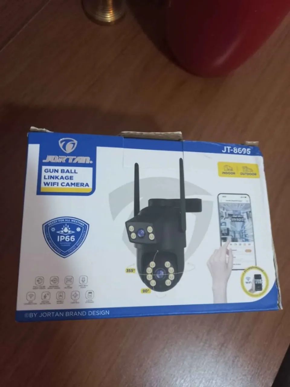 Camera Wifi  Externa Duas Lentes 360 Preto / Novo