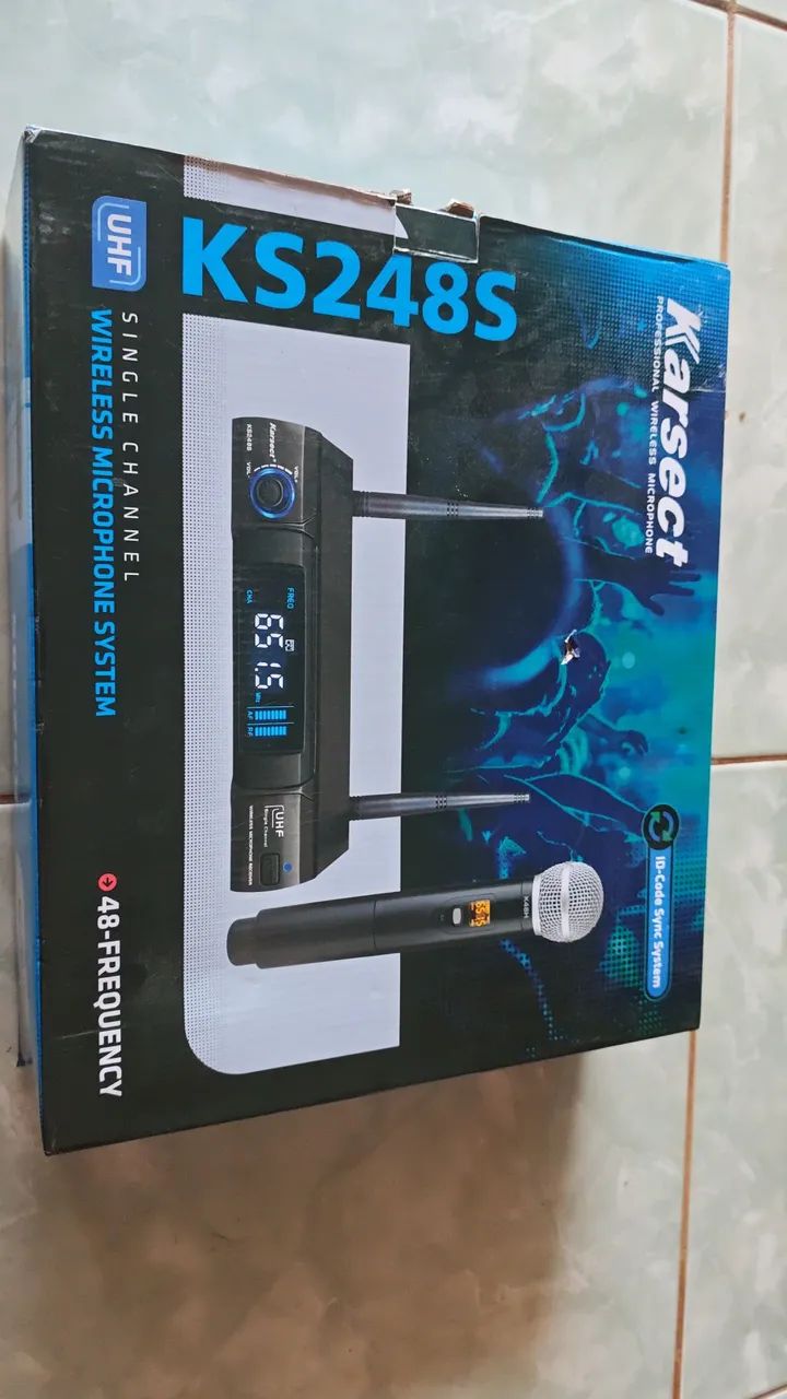 Microfone sem fio para karaokê