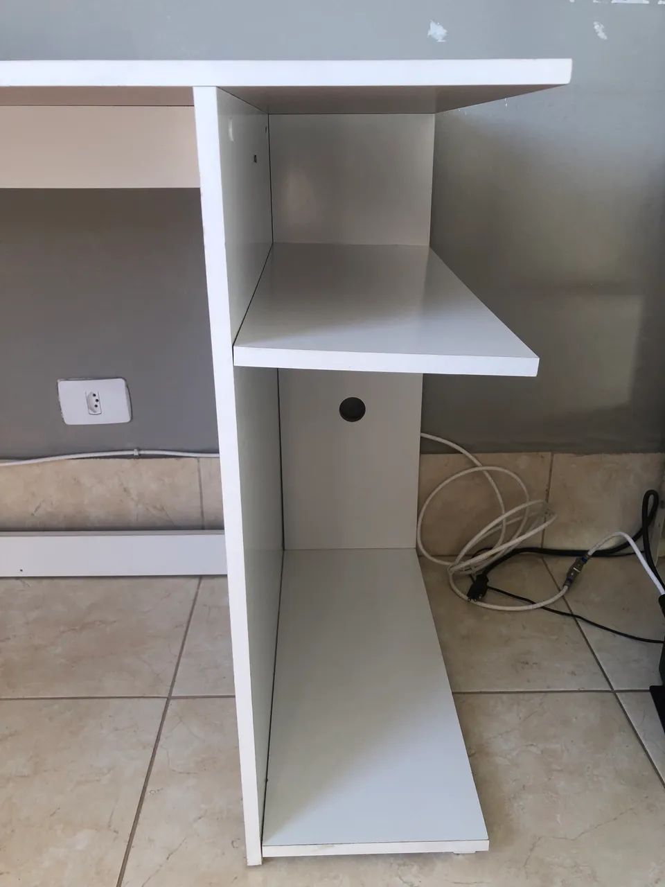 Escrivaninha MDF Branca - Foto 4