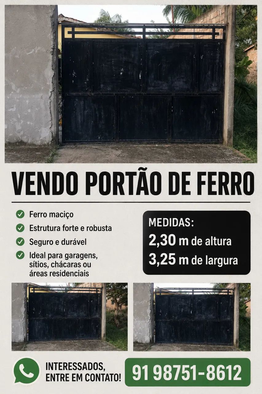 Vendo portão de ferro