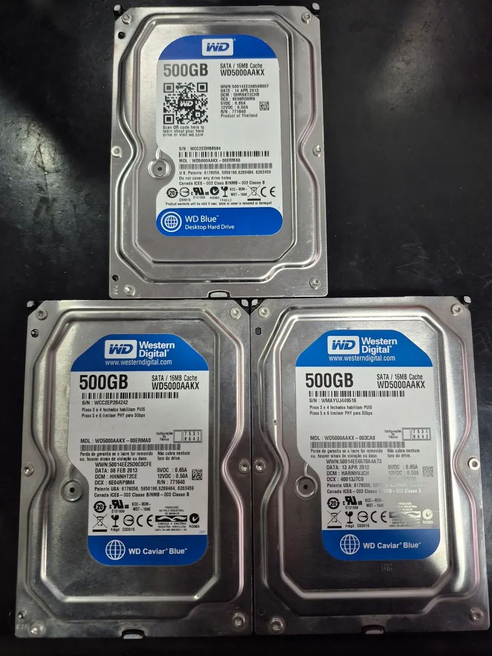 3 WD Blue 500GB