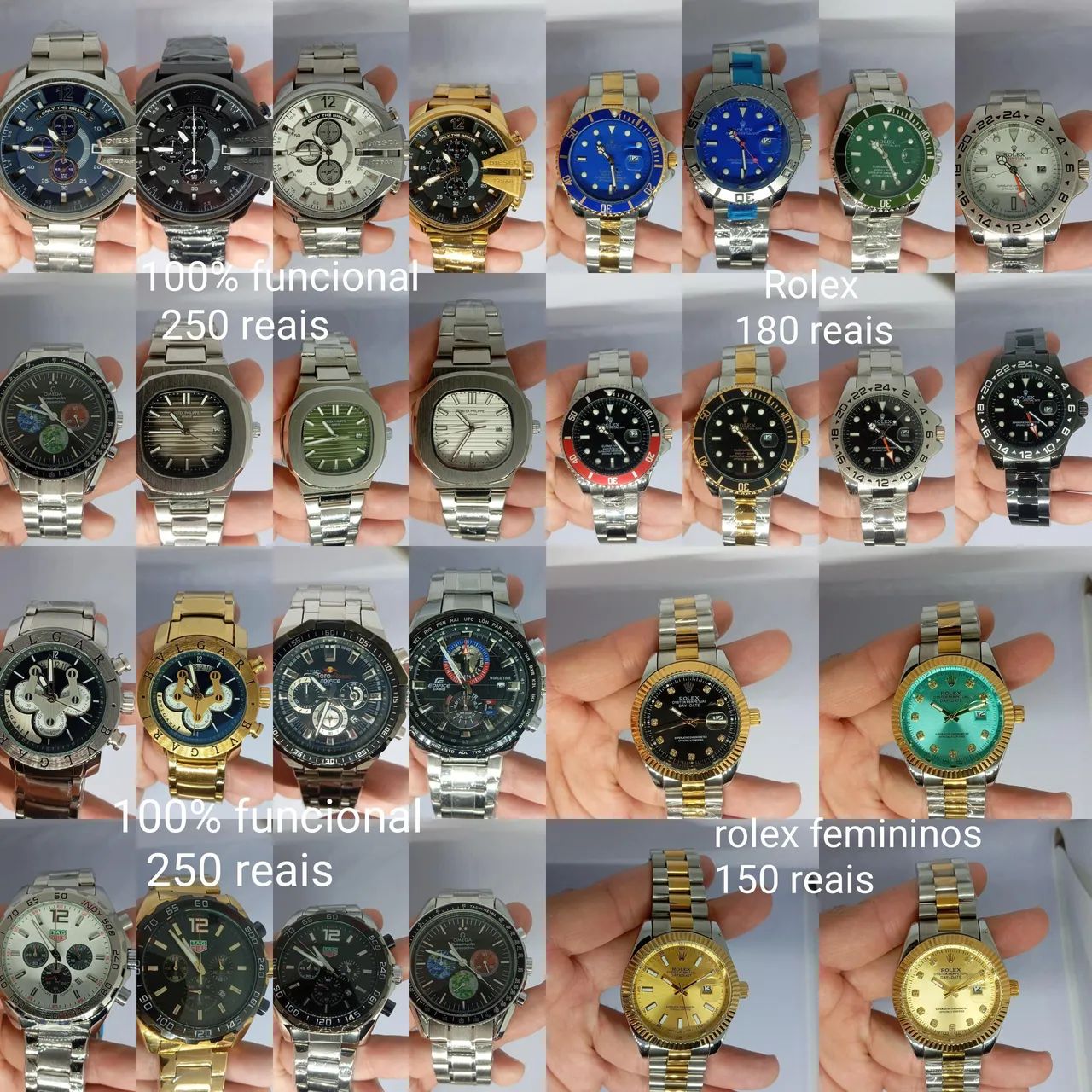 Relógios 1 linha vários modelos, todos 100% funcional 
