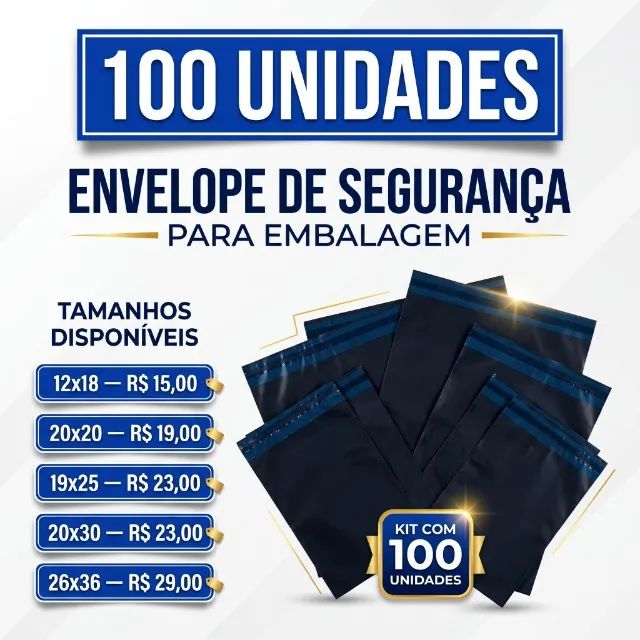 Envelope de Segurança Embalagem Envio 20x30