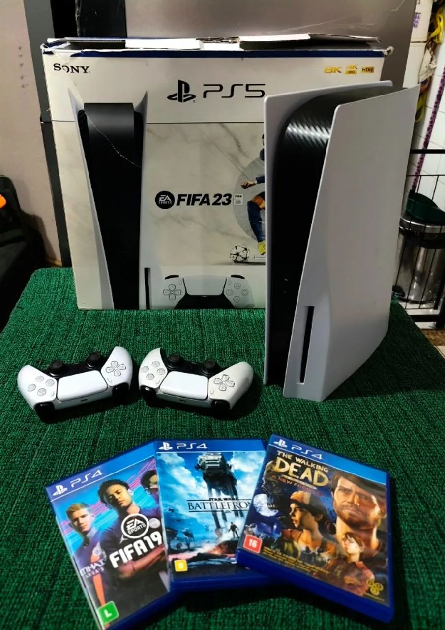 Ps5 Com Leitor, Caixa e Jogos - Ac cartão
