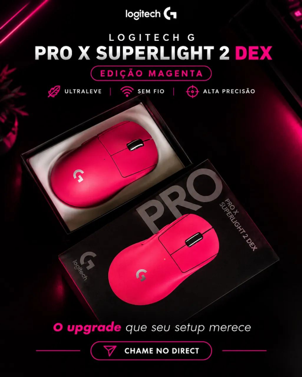 Mouse Logitech G PRO X SUPERLIGHT 2 DEX Magenta - Foto 3