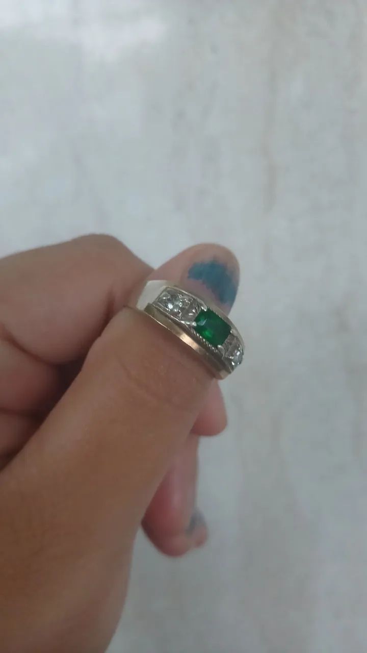 Anel prata com ouro 14k - Foto 3