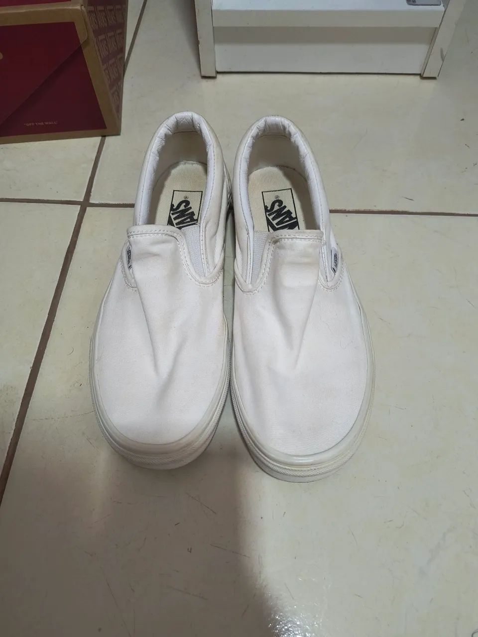 Tênis vans slip-on branco 
