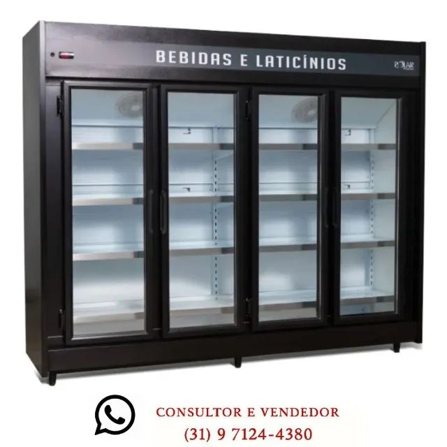 Refrigerador Expositor 4 Portas Preto Polar