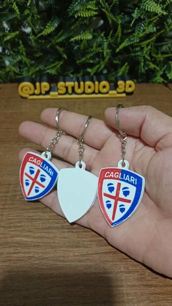 Kit 3 Chaveiros do Cagliari Feitos em 3D  - Foto 3