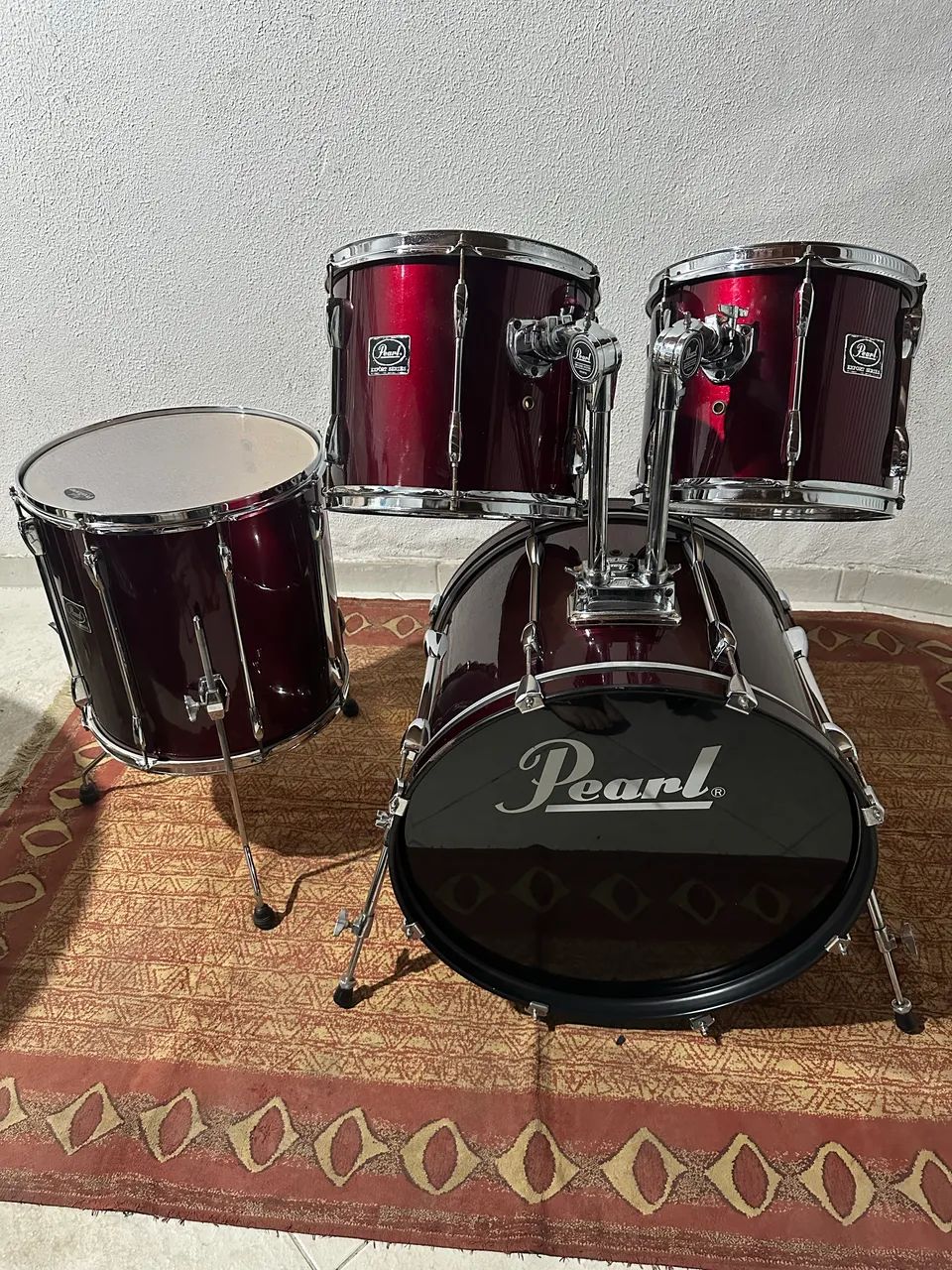 Shell Pack. Bateria Pearl Anos 90 com de tons holders Uni- Lock  + Brinde