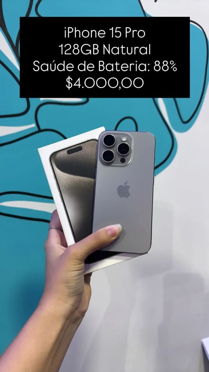 Seminovo: iPhone 15 Pro 128GB Natural - Estado de Novo | Loja