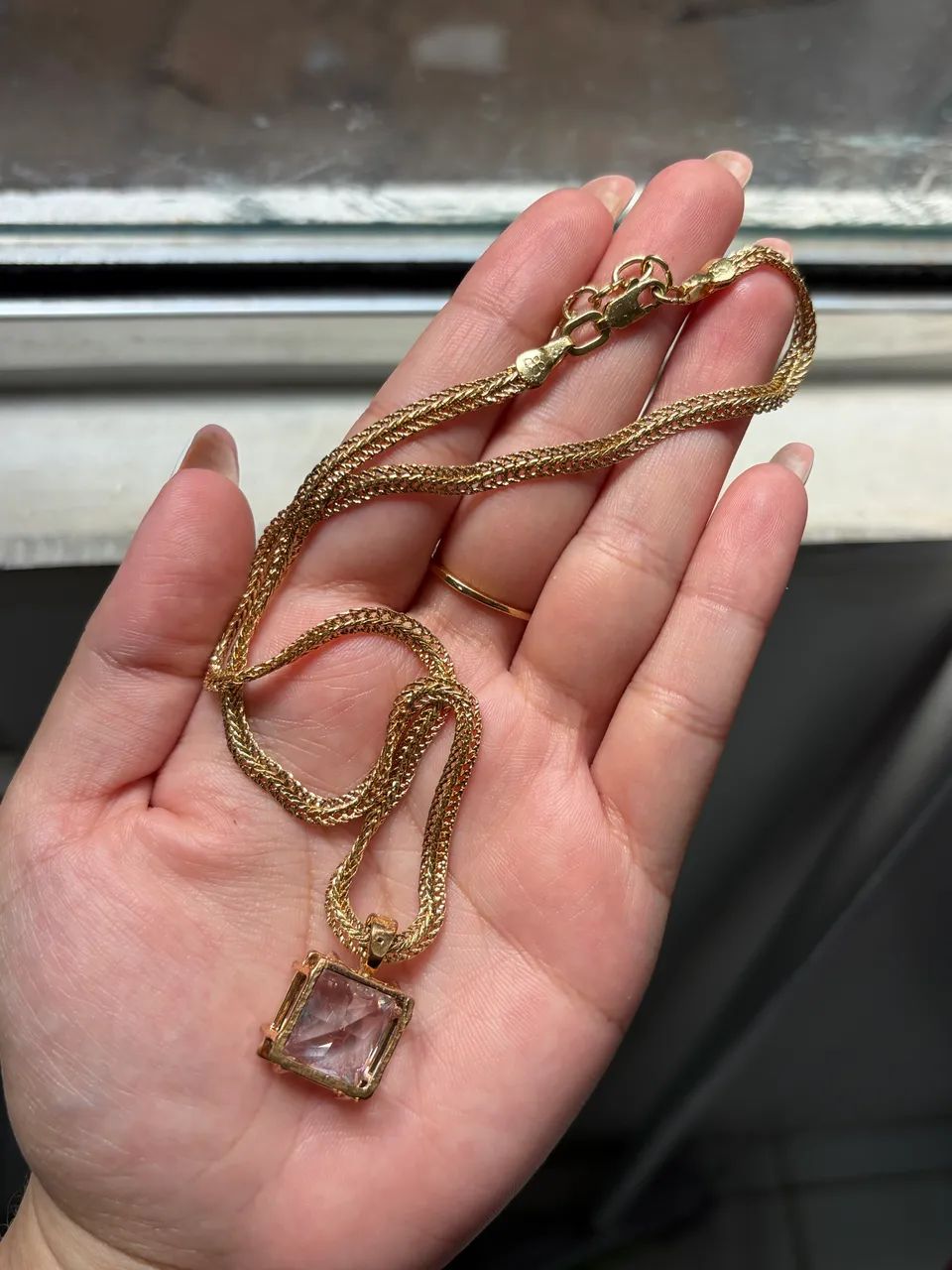 Gargantilha e pingente rommanel banhada ouro 18k - Foto 3