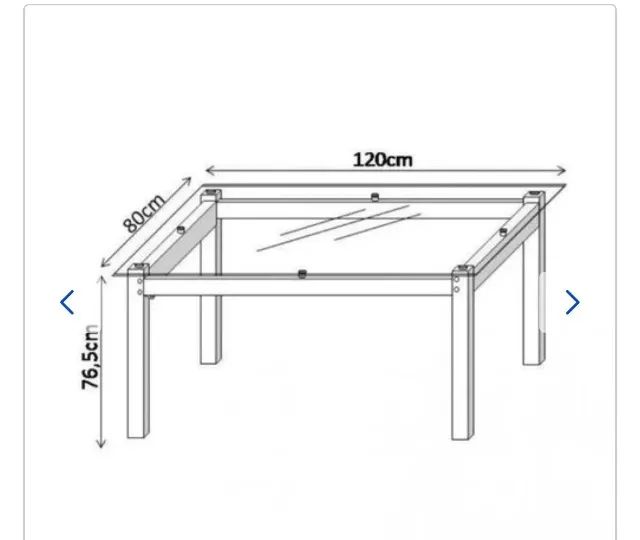 Mesa De Jantar Retangular 120x80 Tampo De Vidro - Foto 2