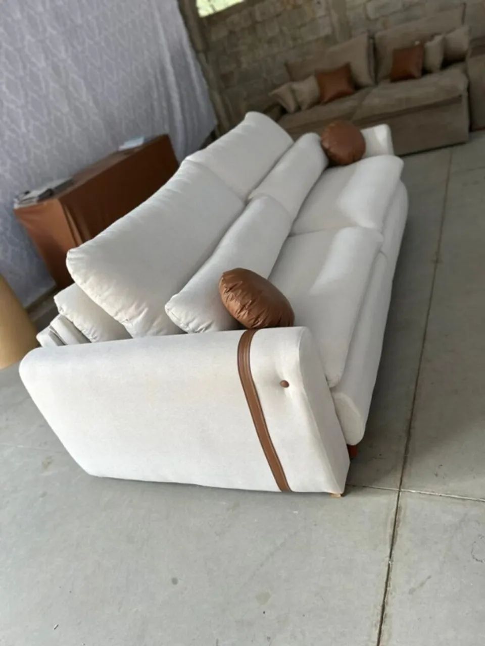Sofá Cama Retrátil Victoria 2,30 m  Linho  Sem Caixa   Pronta Entrega! - Foto 3
