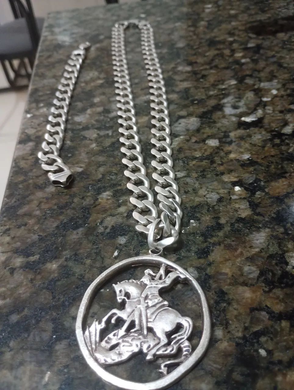 Cordão e pulseira de prata  - Foto 4