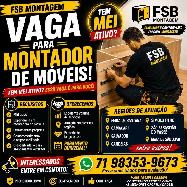 vaga para montador de movéis inicio imediato  - Foto 2