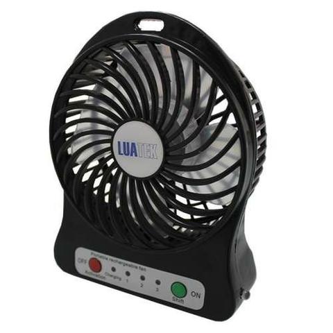 Mini ventilador portátil recarregável três velocidades e lanterna - Foto 2