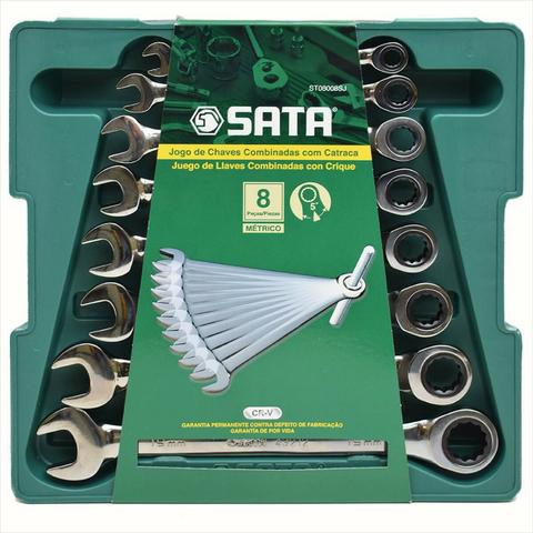 Jogos Kit De Chaves Combinada Com Catraca 8 A 19mm Sata