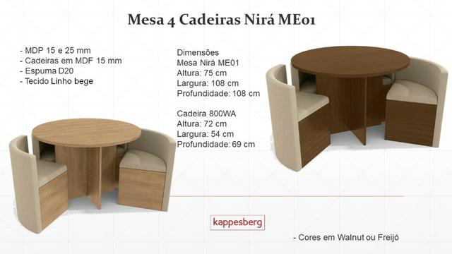 Receba amanhã!! Loja em promoção! Wpp na descrição! Mesa 4 Cadeiras Nirá ME01 - Foto 4
