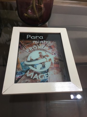 Quadro Cofre Porta Dinheiro Rústico Nossa Próxima Viagem