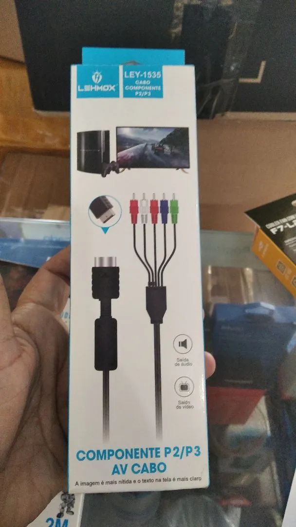 Cabo Componente P2/P3 AV para PS2, PS3 e Outros