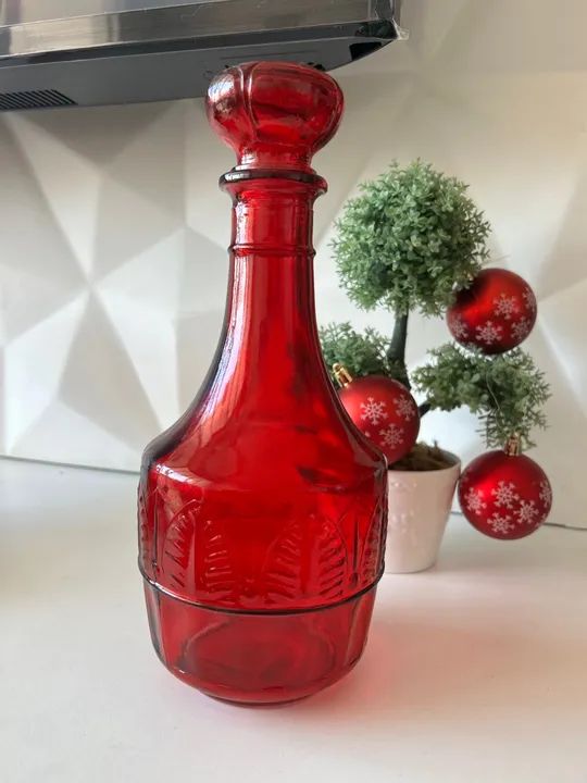 Decoração de Casa - Decanters de Vidro Vermelho