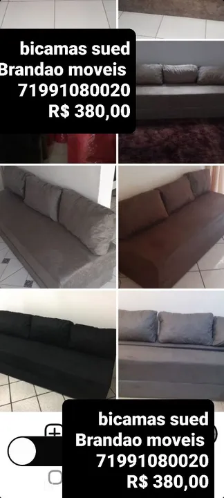 Sofa bicama R$ 380,00 Cama de casal temos a pop mais macia R$ 380,00 fotos ilustrativas