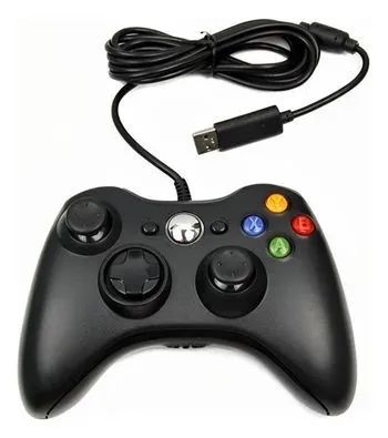 Controle Com Fio Preto Compatível Com Xbox 360 Usb Pc Gamer - Foto 2