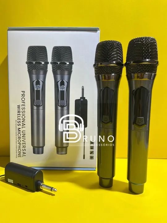 Microfone sem fio duplo profissional