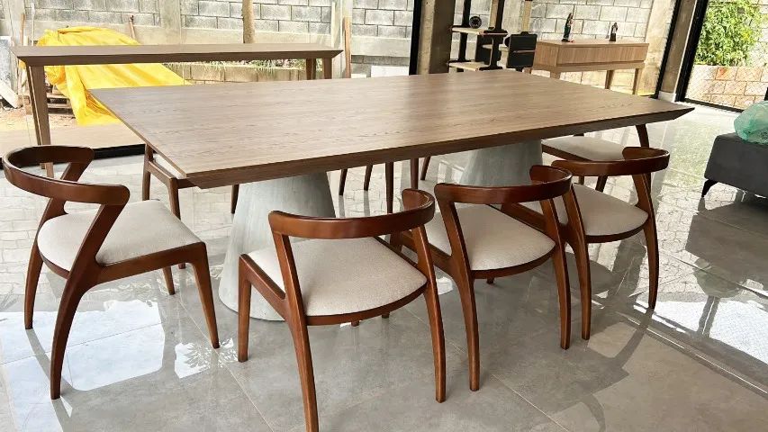 Base em concreto para mesa 27x60x75cm