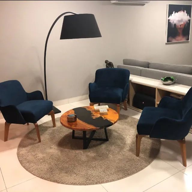 Mesa de centro em madeira rústica e resina - Foto 3