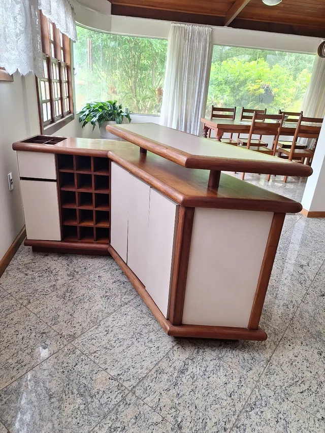 Adega Bar em L 100% madeira