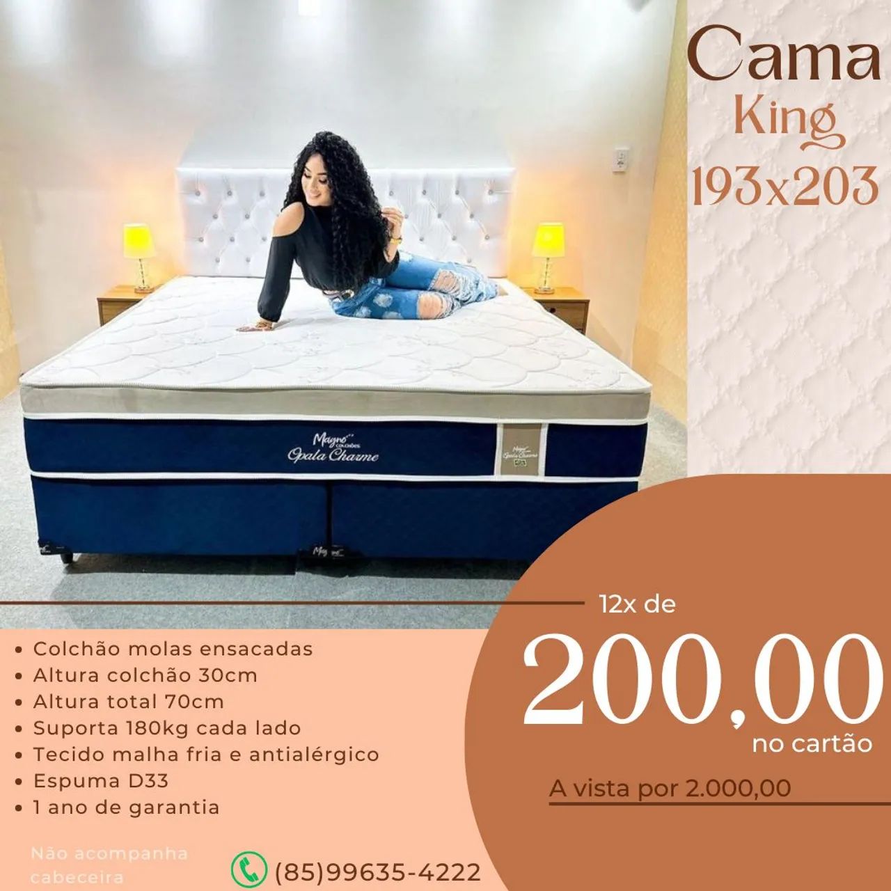 CAMA BOX KING SIZE 193X203 