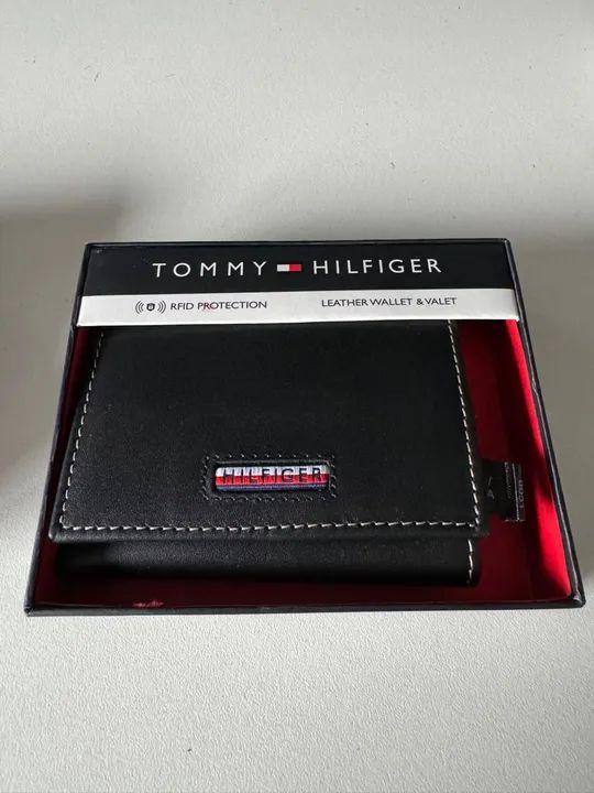 Carteira Tommy Hilfiger Couro Preto Nova