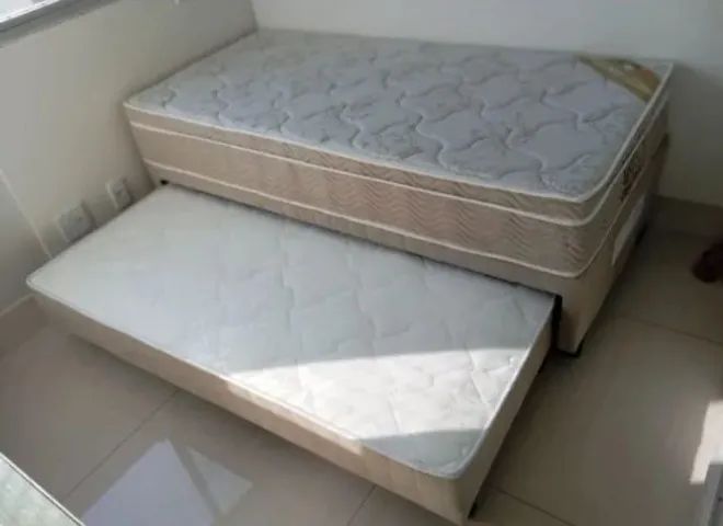 cama box solteiro Com Auxiliar Molas ensacadas 