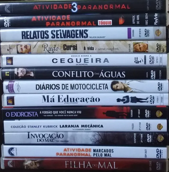DVDs originais seminovos, conservados, de filmes dos mais variados gêneros