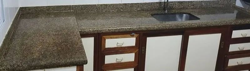 Pia em Marmore Amendôa com Balcão com cuba sem frontão!