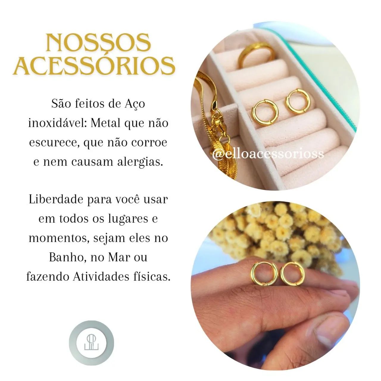 Brinco argola com banho de ouro 18k  - Foto 4