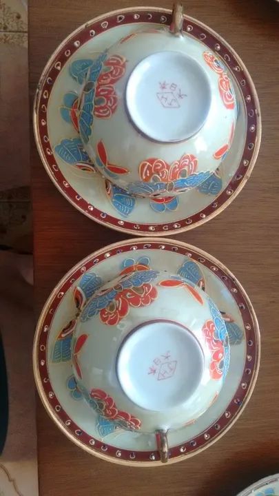 Antigo jogo de chá japonês (borboleta) - Foto 4