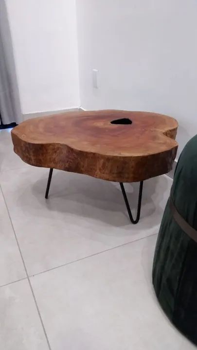 Mesa de centro de bolacha rústica 