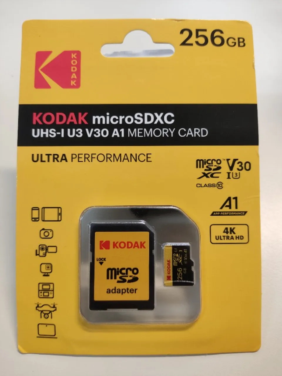 Cartão MicroSD KODAK 256GB Classe 10 NOVO LACRADO