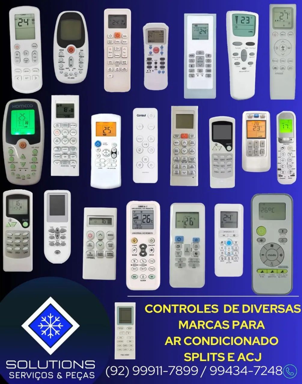 Controle Remoto para Ar Condicionado - Diversas Marcas