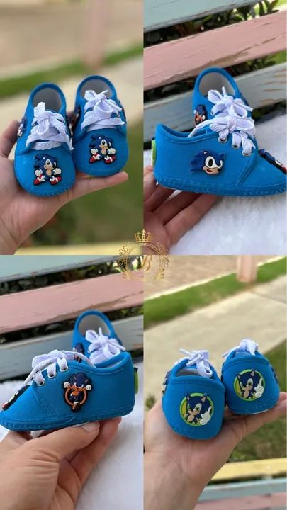 Tênis Sonic para Bebê - Azul - Novo - TAM 17 - Foto 4