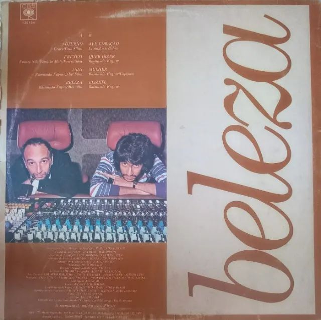 LP - Disco Vinil - Fagner - Beleza - Ano1979 - Com encarte